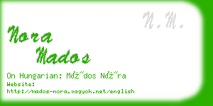 nora mados business card